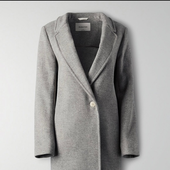 Aritzia Stedman Wool Coat Grey Size Small - Picture 4 of 10
